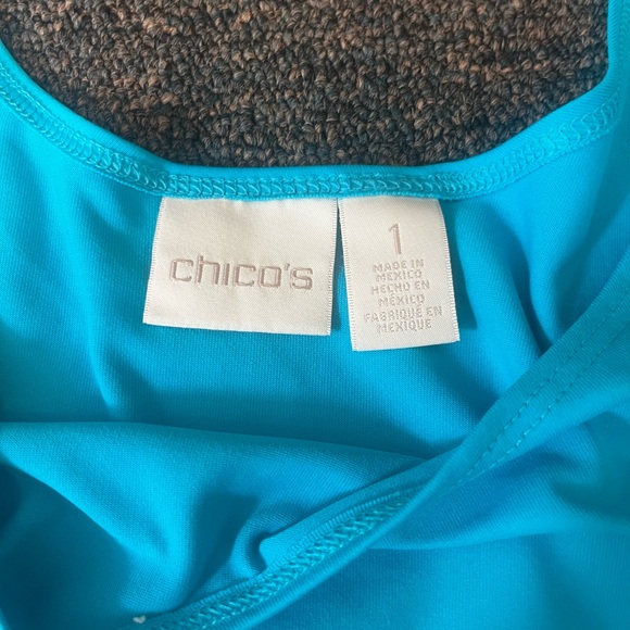 Teal blue Chicos tank top size 1 - Picture 2 of 2